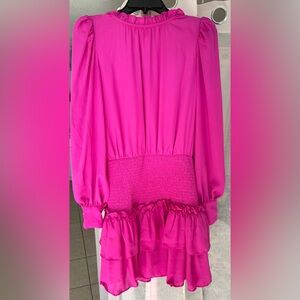 TCEC Hot Pink Ruffle Neck Blouse